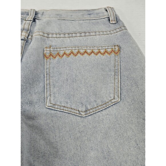 Pol M Embroidered Distressed Jean Shorts Size Small(30) Palm Tree - Picture 6 of 8